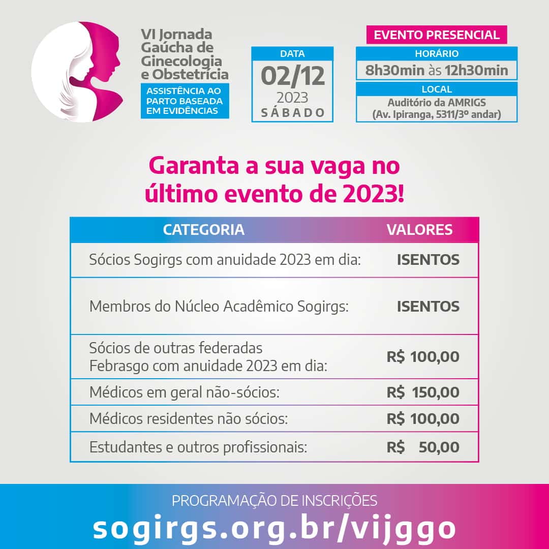 Card-valores-categorias  Sogipa - Sociedade de Obstetrícia e Ginecologia  do Paraná